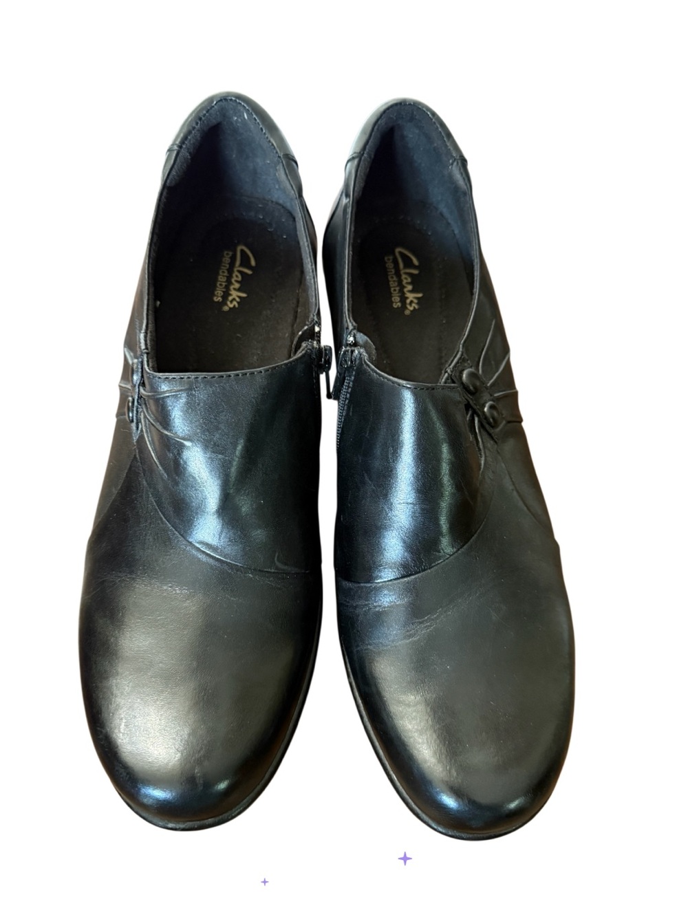 Clark’s Emslie Warren Leather Slip-On Dress Shoes/Booties-Size 11 - Picture 2 of 13